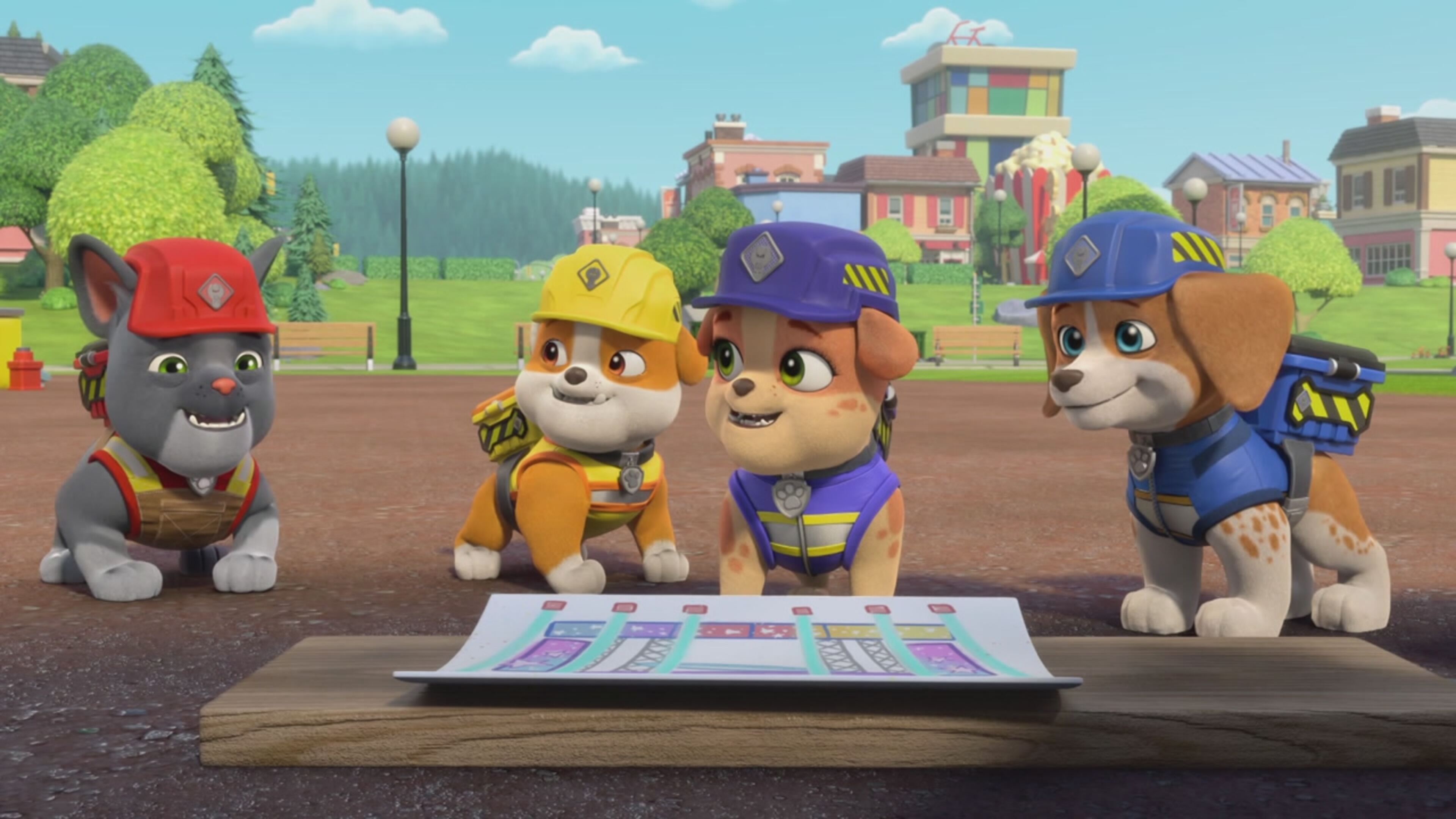 Rubble  Crew - S1 Ep.23 - La squadra costriusce una fontana luminosa. / La squadra costruisce una giostra.